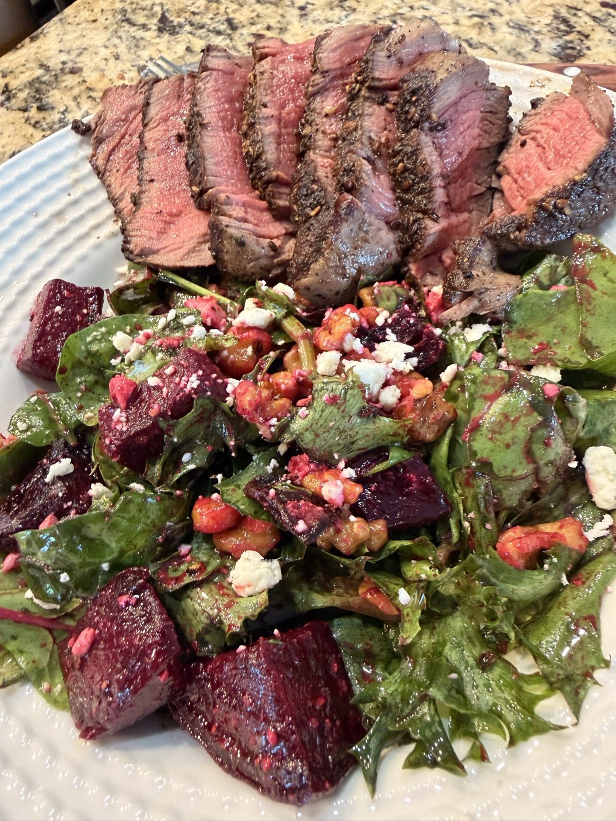 Grilled Beef Tenderloin with Za'atar Crust and Beet Salad