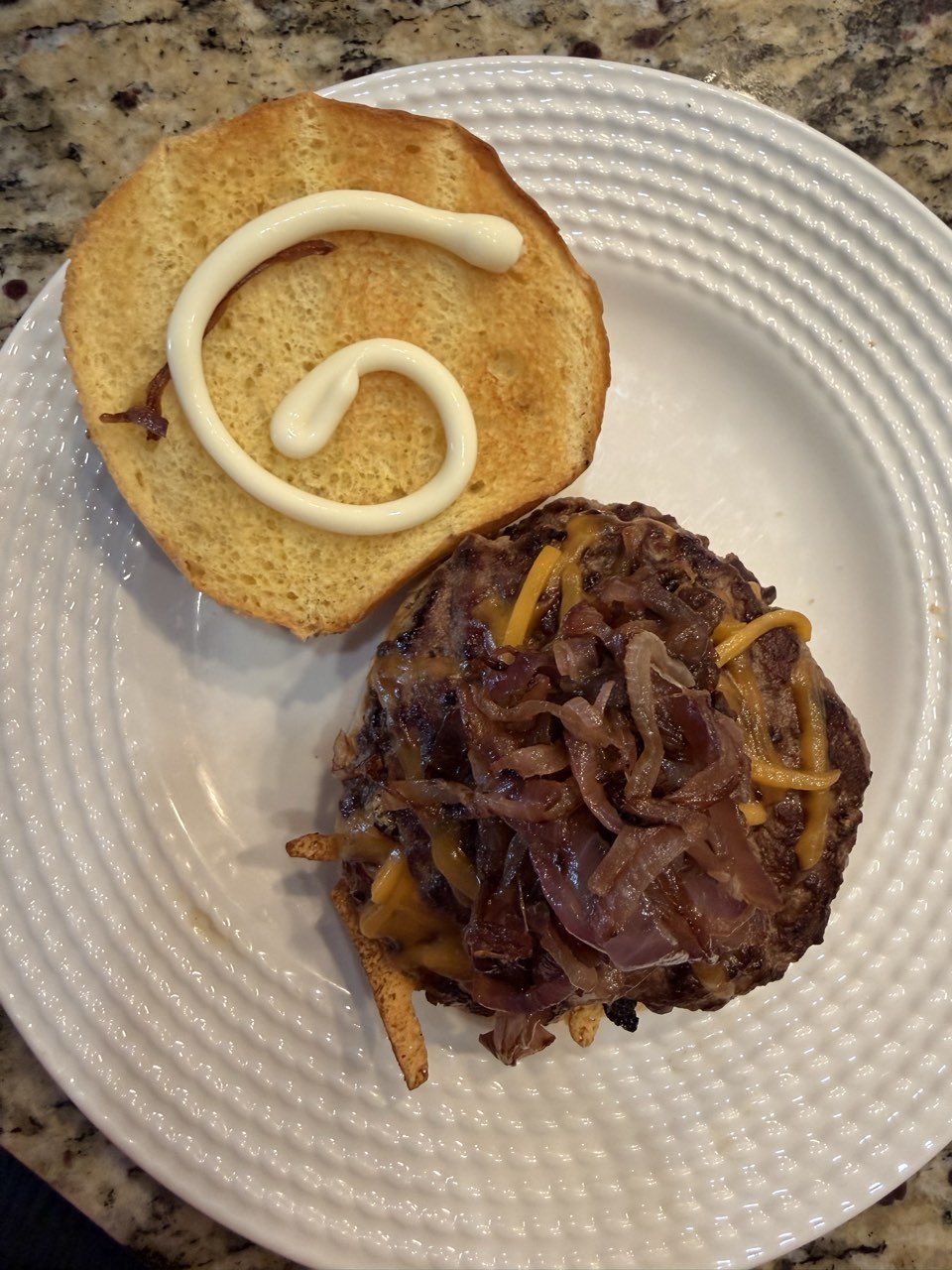 Smash Burgers with Caramelized Purple Onions and Sharp Cheddar
