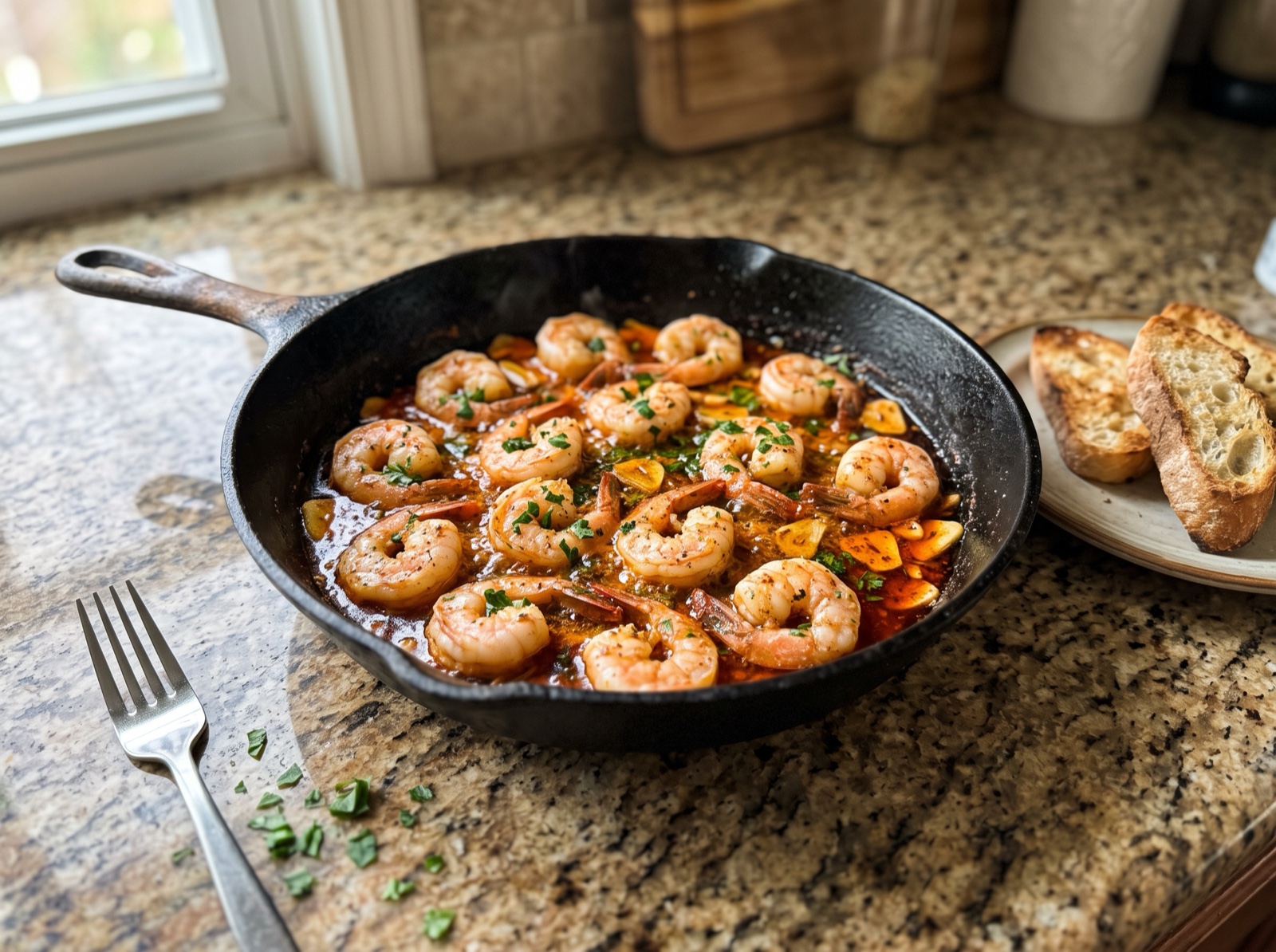 Spanish Garlic Shrimp with Smoked Paprika and Crusty Bread